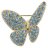 Pugster Butterfly With Blue Austrian Crystal Pin Brooch
