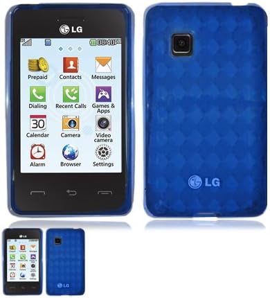 LG 840G Transparent Blue Flexible Gel Skin TPU Case (Straight Talk - Tracfone Prepaid Phone)