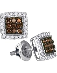 10KT White Gold 0.50 CTW-Diamond Micro-Pave Earring