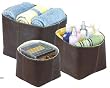 Faux Leather Nested Tote Basket Darkchocolate