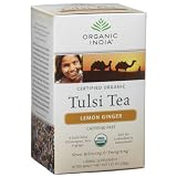 Organic India Tulsi Lemon Ginger, 18-count teabags (Pack of 6) ~ Organic India