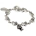 Ed Hardy By Christian Audigier: Heart Links with Rose Charm and Red Cz in Stainless Steel