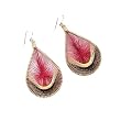 Rose Garden Large Woven Thread Teardrop Dangle Earrings