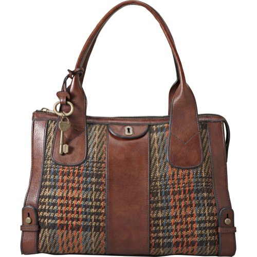 Fossil Vintage Re-Issue Plaid Satchel