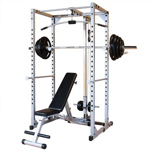 Powerline PPRPACK5 Power Rack Package with Rubber Grip Weights