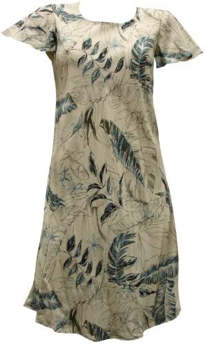 Heliconia Sketch Women's A Line Cap Sleeve Short Tank Dress in Cream - XXL