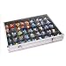 SET! Sammelvitrine - Alu - 45 F�cher und 5 Mini St�nder, Dekost�nder