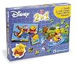 Clementoni-2 en 1 - Puzzle 35 Pieces + Puzzle 6 Cubes pour Enfant -Winnie l' Ourson - Disney