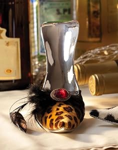 High Heel Wine Bottle Holder, Leopard Print