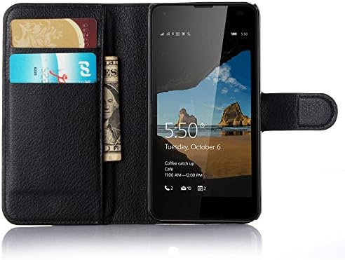 Lumia 550 Case, Zeeeda® Pu Leather Wallet Flip Case Cover for Microsoft Lumia 550 (Black)