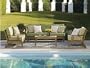 New Luxurious 6 Piece Teak Sofa Set - Sofa, 2 Lounge Chairs, Ottoman, Coffee Table And Side Table [SKx]