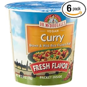 Dr. McDougall's Right Foods Vegan Curry with Brown & Wild Rice Pilaf, 2.5-Ounce Cups (Pack of 6)