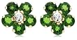 14k Yellow Gold Chrome Diopside Floral Earrings