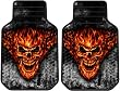 Raging Inferno Skull Flames Smoke Car Truck SUV Floor Mats Pair