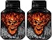 Raging Inferno Skull Flames Smoke Car Truck SUV Floor Mats Pair