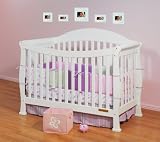 3-in-1 Convertible Baby Crib in White Finish