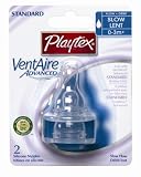 Playtex Vent Aire Bubble Free Feeding Nipples, Stage 1 - Slow Flow 2 silicone nipples