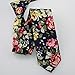 Coachella Ties Cotton Florals Necktie Skinny Tie 6cm (Navy Blue)