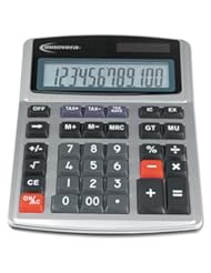 CE: Innovera Products - Innovera - Commercial Calculator, Large Digit/Display, Heavy Duty Keys, Dual Power, Silver - Sold As 1 Each - Easy to read calculator with extra large display and keys. - Dual solar/battery-powered for all lighting conditions. - 12 digit 21 mm display with advanced tax, markup/down, and item count functions. - Large commerical quality keys for long life and easier tapping. - - INNOVERA