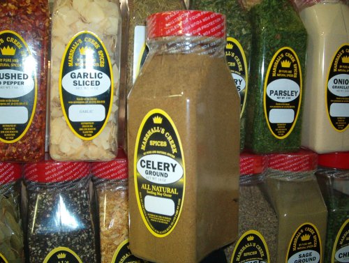 CELERY GROUND FRESHLY PACKED IN LARGE JARS, spices, herbs, seasoning by Celery Seed