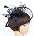 AM CLOTHES Womens Formal Party Cocktail Flower Feather Headband Fascinator Black