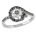 10K Black & White Diamond Ring
