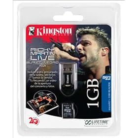 Kingston KC-B041G-1FAQ 1 GB Micro SD Card and Reader, Ricky Martin Edition (Black)