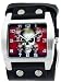 Center Skull Ghosts Red Fade Punk Pirate Skater Gothic Biker Wide Leather Band Wrist Watch