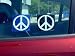 PEACE SIGN - Blue - Static Cling Window Decal 4.25" by 4.25"