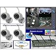 Wireless Security Camera System DVR Infrared Surveillance (4) Quad View Quad Display 2.4ghz Night Vision Real Time Color