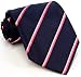 image and picture of Paul Smith Navy and Pink Striped Grosgrain Silk Necktie PS-TIES-14