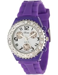 Breda Womens 8131_purple "Chloe" Rhinestone Jelly Watch