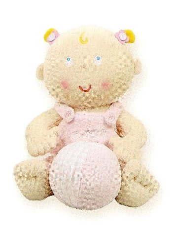 Pink Baby Girl Pull String Musical Soft Toy. Wind-up Lullaby Crib Toy. Baby Tuc Tuc Collection.