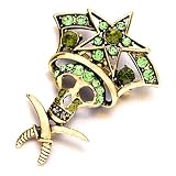 Pugster May Birthstone Skull King Cross Knives Brooch