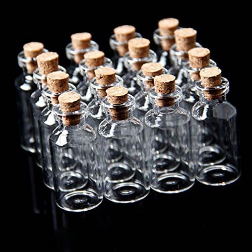 50Pcs 18x40mm Mini Clear Wishing Message Glass Bottles Vials With Cork