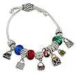 Multi Color Handbag Themed High Fashion Charm Bracelet -- Adjustable