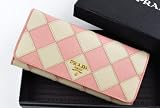 Ｆ　プラダ/PRADA サフィアーノブロックチェック柄長財布　1M1132 SAFFIANO ROMBI ORCHIDEA+CER