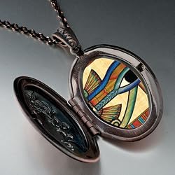 Pugster Egyptian- Eye Horus Photo Oval Flower Pendant Gifts For Women Necklace