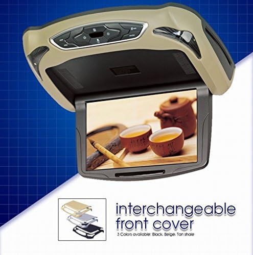 iVecle DV-1368 Roof Monitor with Built-in DVD Player, 13.3-Inch High Resolution Super Slim / LED / HD Display Screen, Built-in IR &amp; FM Transmitter/Loudspeakers, 3 Colors Interchangeable Housing