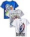 Marvel Boys' 3-Pack T-Shirt, Blue/Gray/White, 4
