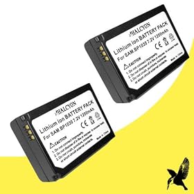 Two Halcyon 1200 mAH Lithium Ion Replacement Battery for Samsung BP-1030 and Samsung NX200