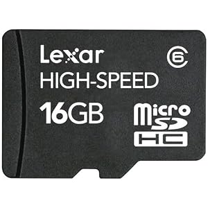 Lexar 16GB Mobile MicroSDHC Card Class 6 High-Speed Micro SDHC Upto 10MB / s Write and upto 18MB / s Read with free SD adaptor