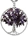 Amethyst Tree of Life Gemstone Jewelry Best Friend Necklace Silver Pendant for Deluxe Gift 18