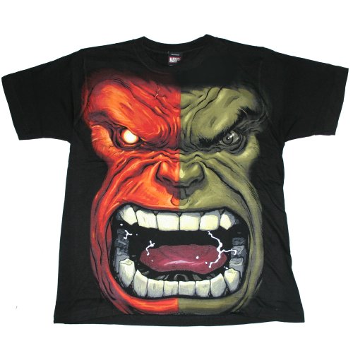  MARVEL HULK "HALF-AND-HALF" Licensed Black Cotton Tee