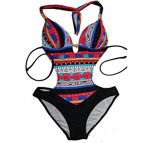 Sexy Womens One Piece Monokini Swimwear Ethnic Style Swimsuit Beach Wear