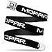 Buckle-Down Seatbelt Belt - MOPAR Text Black/White - 1.5