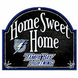 NHL Tampa Bay Lightning 10-by-11 inch Wood Sign Home Sweet Home