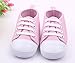 Cute Infant Toddler Baby Soft Sneaker Anti-skid Prewalker Casual Lace-up Canvas Trainers Crib Shoes Pink
