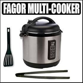 Fagor 3-in-1 Electric Multi-Cooker With Silcone Tongs and Spatula by Fagor