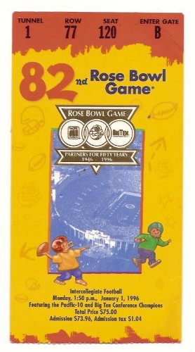 1996 Rose Bowl Game Ticket Stub USC Northwestern